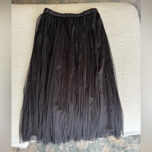 H&M Holiday Tulle Black Pleated Skirt